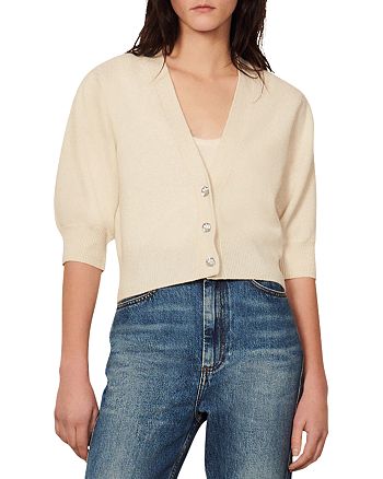Sandro Wool Button Front Cardigan | Bloomingdale's