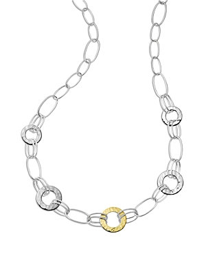 IPPOLITA 14K YELLOW GOLD & STERLING SILVER CHIMERA HAMMERED DISC STATEMENT NECKLACE, 20