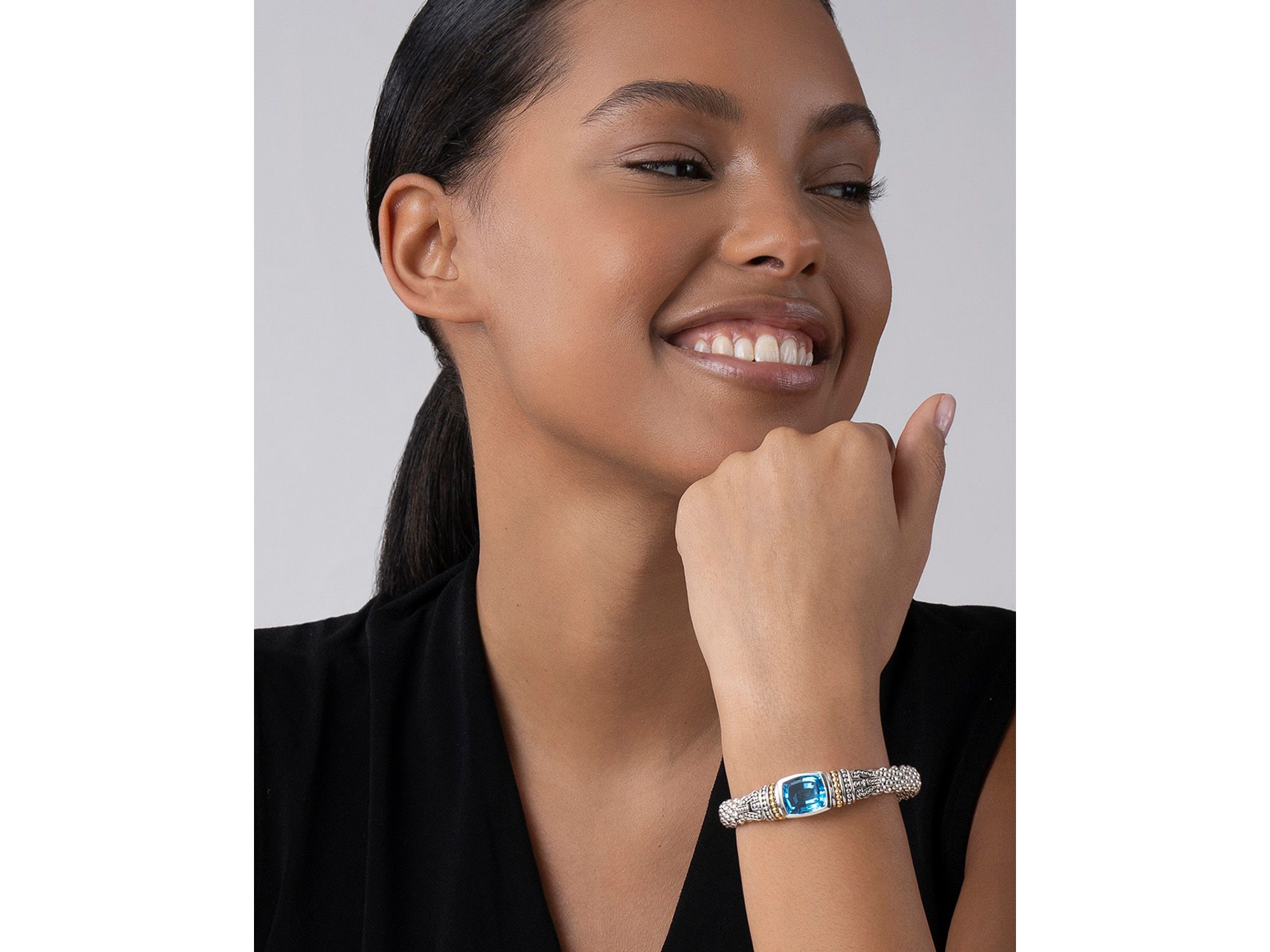 18K Gold and Sterling Silver Rittenhouse Bracelet with — Image 7