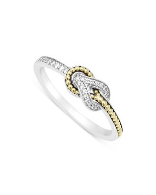 LAGOS - 18K Yellow Gold & Sterling Silver Newport Diamond Knot Petite Ring