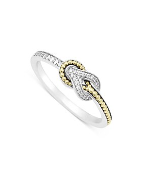 LAGOS - 18K Yellow Gold & Sterling Silver Newport Diamond Knot Petite Ring