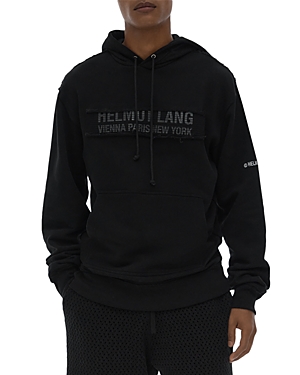Helmut Lang Men's Trapunto Logo Pullover Hoodie In Black