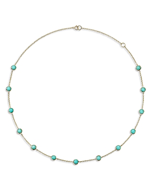 Ippolita 18k Yellow Gold Lollipop Turquoise Station Collar Necklace, 16-18 In Turquoise/gold