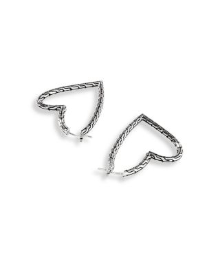 Sterling Silver Manah Heart Hoop Earrings