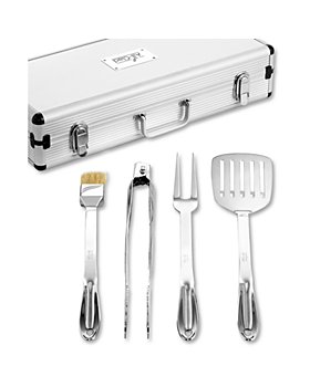 All-Clad - Stainless Steel 4-Piece BBQ Tool Set with Case