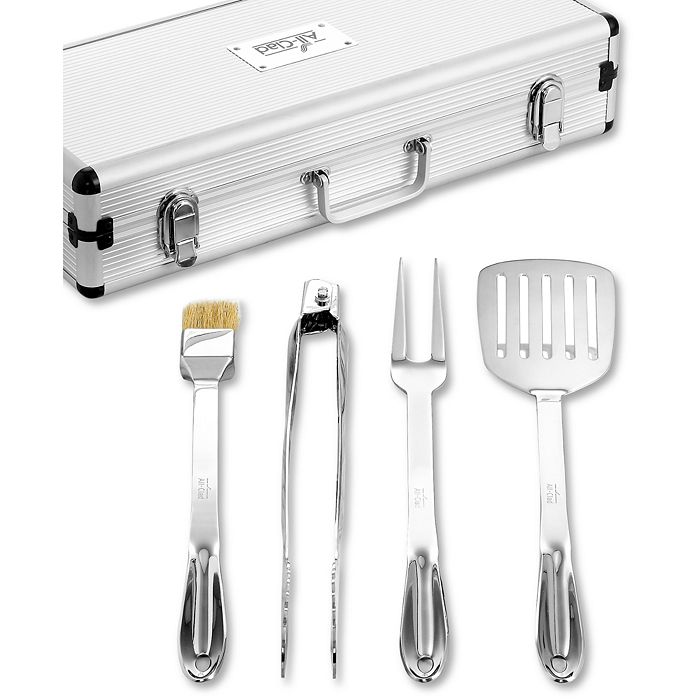 All-Clad - Stainless Steel 4-Piece BBQ Tool Set with Case