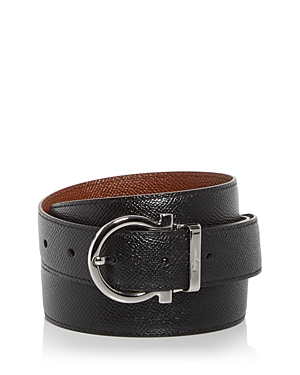 Salvatore Ferragamo Men's Radica Gancini Buckle Leather Belt