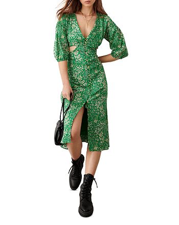 ba&sh Aria Cutout Midi Dress | Bloomingdale's
