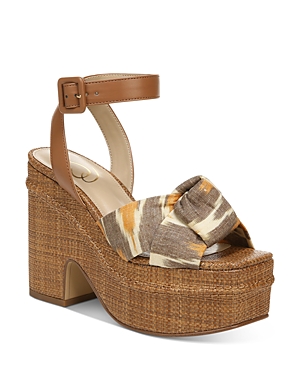 SAM EDELMAN WOMEN'S THERESA SQUARE TOE ANKLE STRAP PLATFORM SANDALS