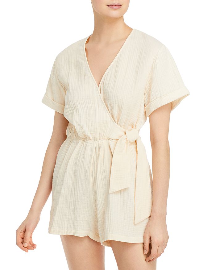 Monrow Gauze Wrap Romper Bloomingdale's