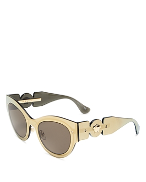 Versace Medusa-plaque Cat Eye-frame Sunglasses In Yellow/brown