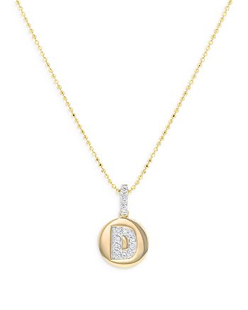 Bloomingdale's - Diamond Accent Initial "D" Pendant Necklace in 14K Yellow Gold, 0.05 ct. t.w. - 100% Exclusive