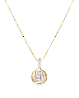 Bloomingdale's Diamond Accent Initial D Pendant Necklace in 14K Yellow Gold, 0.05 ct. t.w. - 100% Ex