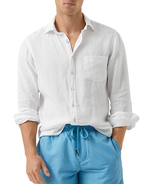 Rodd & Gunn Seaford Linen Button-up Shirt In Snow
