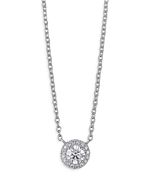 Lightbox Basics Lab Grown Diamond Halo Pendant Necklace in 10K White Gold, 0.75 ct. t.w. - 100% Exclusive