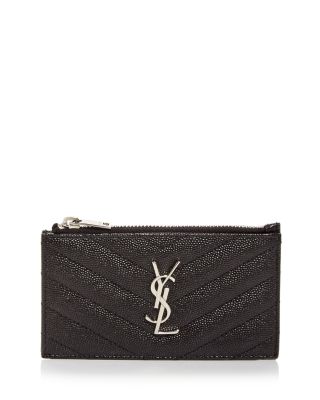 Saint Laurent Cassandre Matelasse Fragments Zipped Card Case