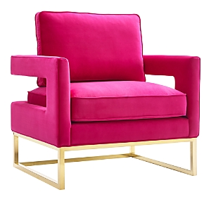 Tov Furniture Avery Velvet Chair In Pink/polished Gold Base