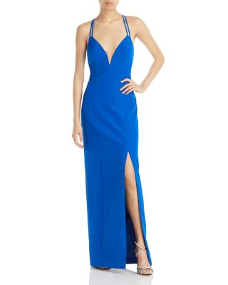 aidan mattox embellished column gown