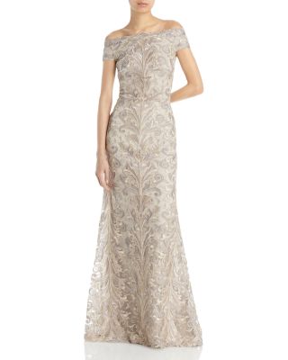 Tadashi Shoji Embroidered Lace Gown | Bloomingdale's