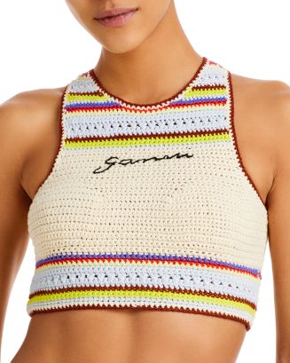 GANNI Crocheted Bikini Top Women - Bloomingdale's