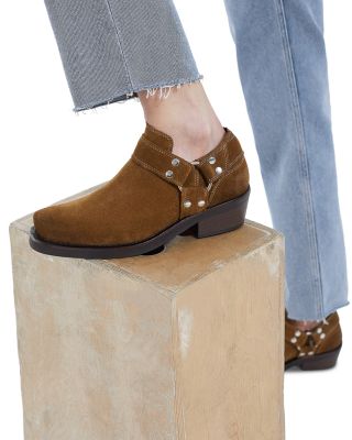 The Kooples - Women's Low Suede Western Ankle Booties