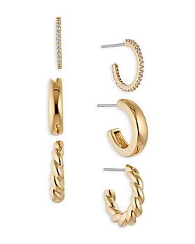 Nadri - Golden Hour Pavé Huggie Hoop Earrings, Set of 3
