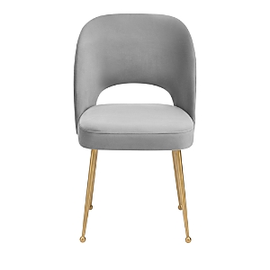 Tov Furniture Swell Velvet Chair In Light Gray/gold