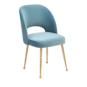 Tov Furniture Swell Velvet Chair In Sea Blue/gold