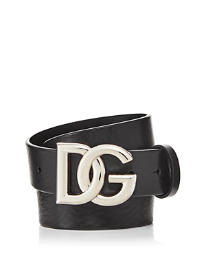 Dolce & Gabbana Men's Logo Buckle Leather Belt