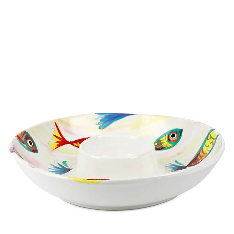 Vietri Pesci Colorati Chip And Dip Bowl In Multi