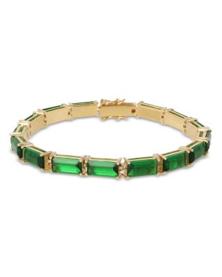 KURT GEIGER LONDON - Emerald Baguette Crystal Tennis Bracelet