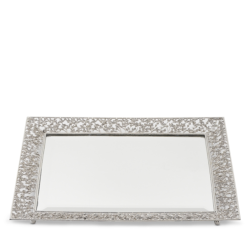 Olivia Riegel Silver Isadora Beveled Mirror Tray In Silver