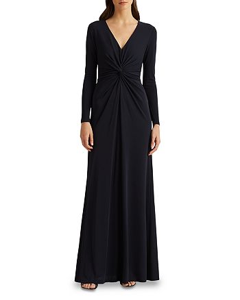 Ralph Lauren Twist Front Long Sleeve Gown | Bloomingdale's