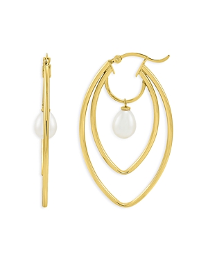 Bloomingdale's Cultured Freshwater Pearl Orbital Hoop Earrings in 14K Yellow Gold - 100% Exclusive