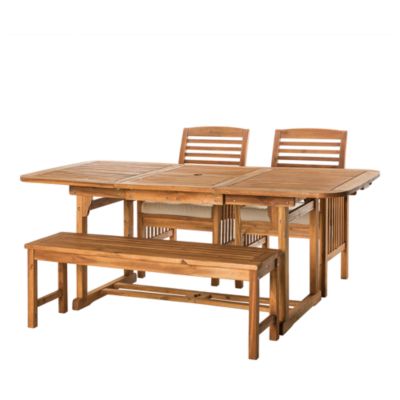 Walker Edison 4 Piece Patio Dining Table Set