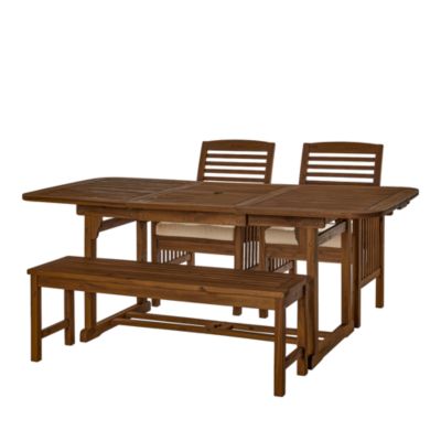 Walker Edison 4 Piece Patio Dining Table Set