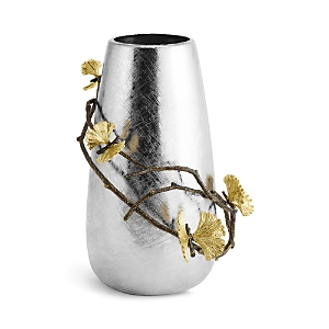 Shop Michael Aram Butterfly Ginkgo Large Vase In Silver