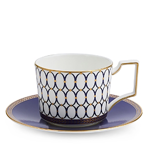 Shop Wedgwood Renaissance Gold Tea Cup & Saucer In Blue