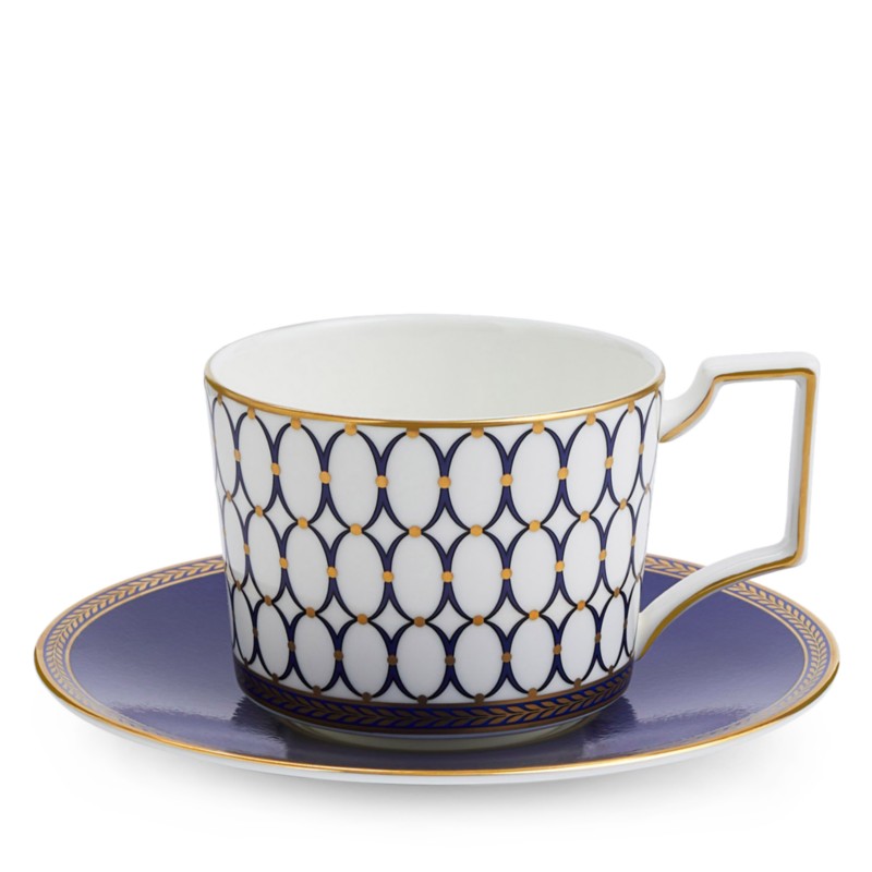 Wedgwood Renaissance Gold Tea Cup & Saucer in Blue