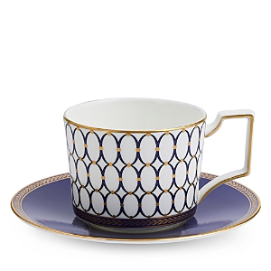 Wedgwood Renaissance Gold Tea Cup & Saucer In Blue