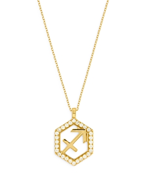 Bloomingdale's Diamond Sagittarius Pendant Necklace In 14k Yellow Gold, 0.20 Ct. T.w. - 100% Exclusive In Gold/white