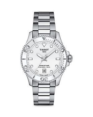Shop Tissot Seastar 1000 Watch, 36mm In White/silver