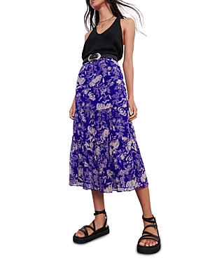 Ba&sh Uria Floral Print Tiered Skirt In Purple | ModeSens