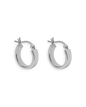Squared Thick Huggie Hoop Earrings in Sterling Silver