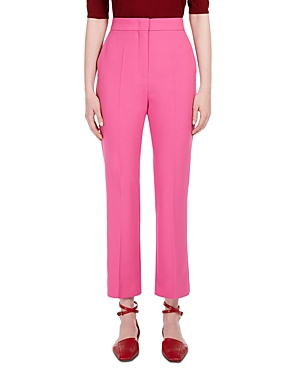 Max Mara Circeo Wool Crepe Cropped Trousers In Fuchsia