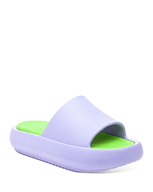 J/slides Women's Squish Platform Slide Sandals In Lilac/mint