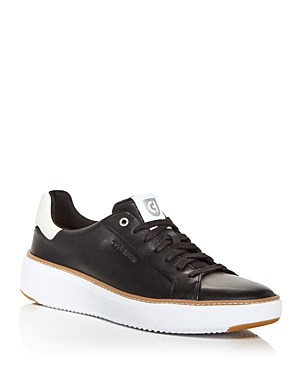 Cole Haan Grand Pro Topspin Leather Trainers In Black