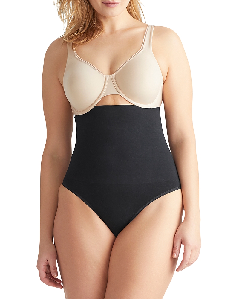 Yummie High Waisted Thong In Black