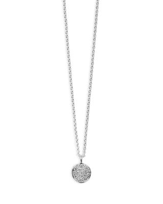 Ippolita Sterling Silver Stardust Diamond Mini Flower Pave Disc Pendant Necklace, 16-18