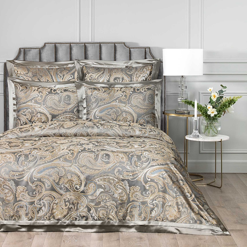 Togas House Of Textiles Lorenzo Silk Duvet Cover, King - Exclusive In Green